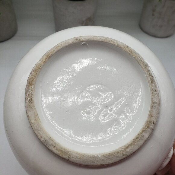 Vintage 1977 Japanese White Yellow Blue Florals Ceramic Pitcher - AS IS - Picture 10 of 10